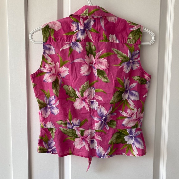 Vintage Floral Jones New York Sleeveless Top (S) - Picture 6 of 11